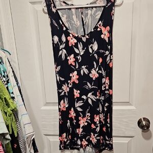 Livi Active Black Tank Top with Pink Floral Design